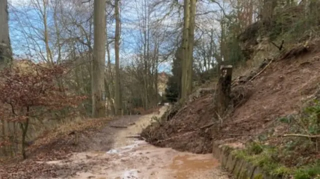 Landslide at Mother Shipton's Cave