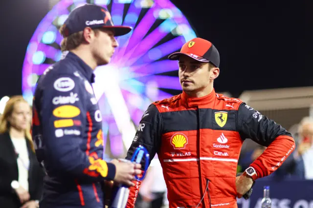 Max Verstappen and Charles Leclerc