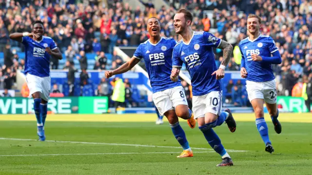 James Maddison celebrates