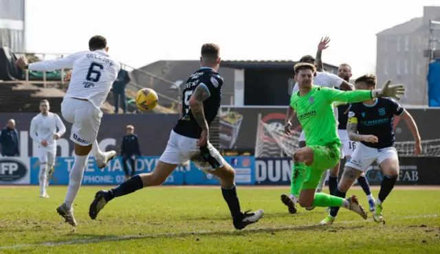 Rangers' Connor Goldson scores