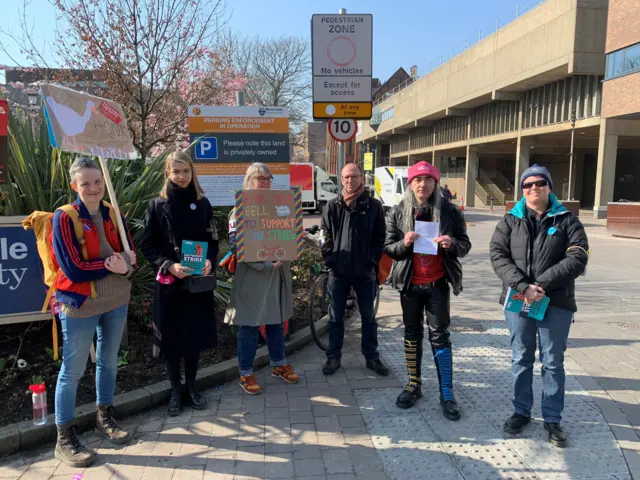 UCU members on picket line at Northumbria University