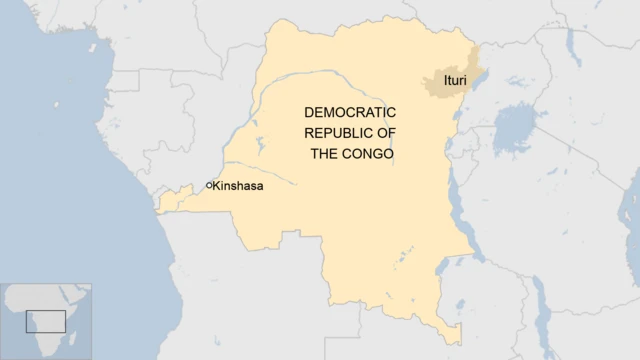 A map of Democratic Republic of Congo