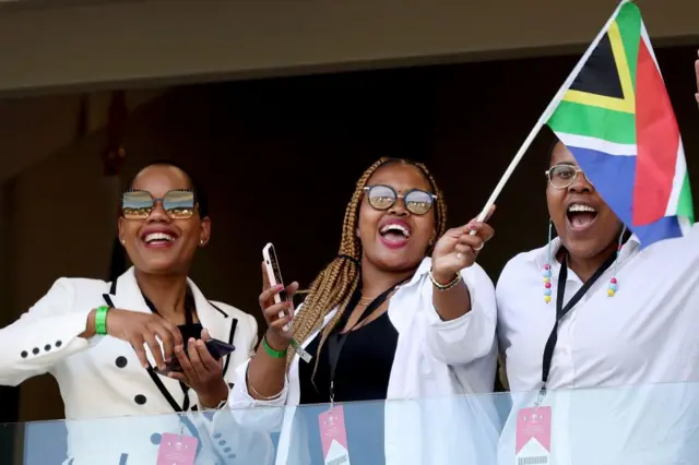 South African at the Women's Cricket World Cup match between Australia and South Africa