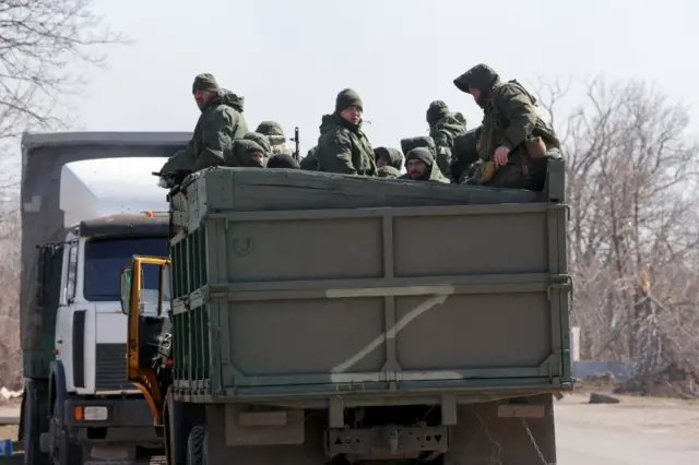 Russian military near Mariupol