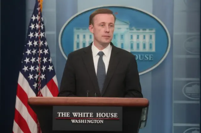 Jake Sullivan speaks to the media about the war in Ukraine and other topics at the White House in Washington, U.S., March 22, 2022.