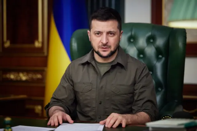 Volodymyr Zelensky addressing people in Ukraine