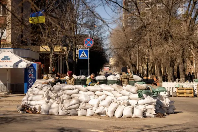 Ukrainian troops near Kyiv