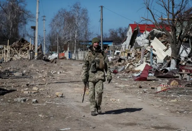 A Ukrainian soldier