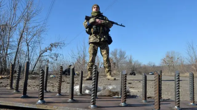 A Ukrainian soldier