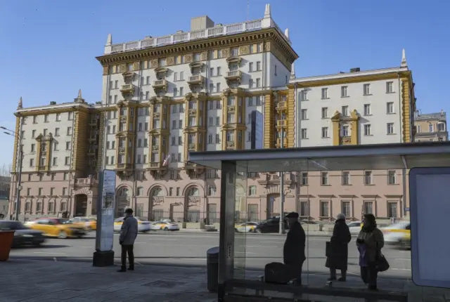 The US Embassy in Moscow, Russia (28 February 2022)