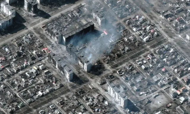 Satellite image of devastation in Mariupol