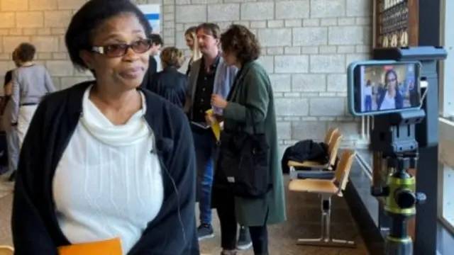 Widow Esther Kiobel reacts after Dutch court rejected a suit against Shell brought by four widows of activists who were executed by the Nigerian government in 1995 after they had protested the oil company"s exploitation of the Niger Delta, in The Hague, Netherlands - 23 March 2022