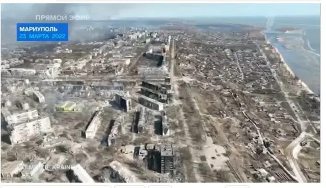 Mariupol footage on Russia's Channel One