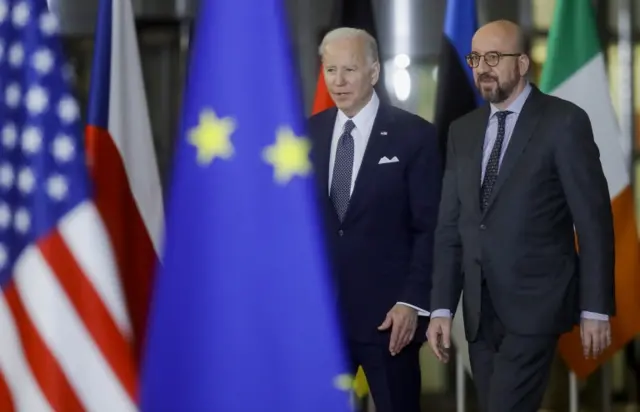 US president Joe Biden and European Council President Charles Michel