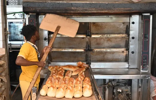 Man baking bread