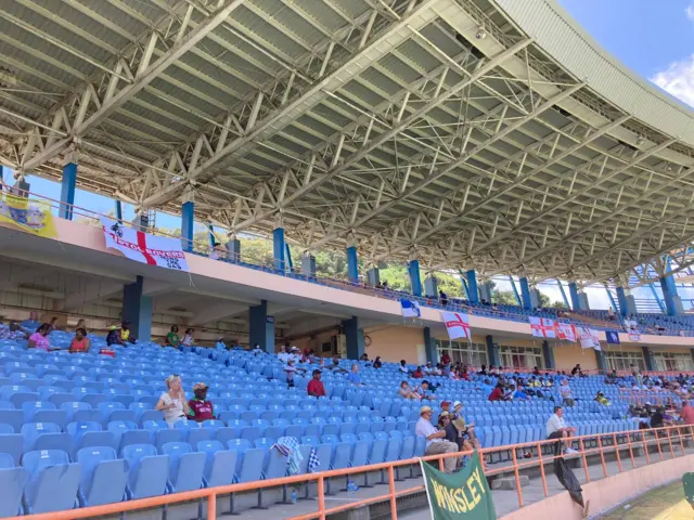 Flags at the West Indies v England Test in Grenada