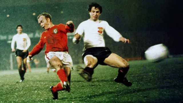 Arfon Griffiths scores Wales' winner against Austria in November 1975