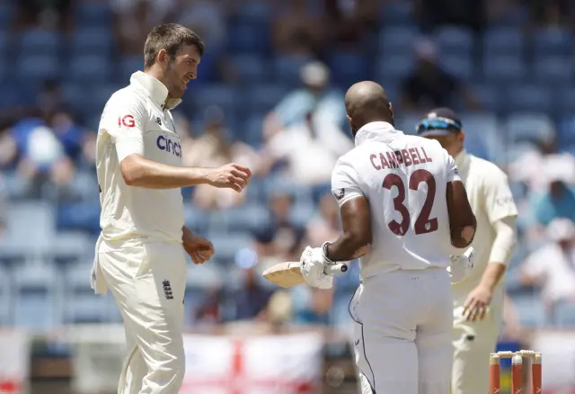 Craig Overton after bouncer hits batter John Campbell