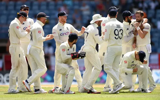 Chris Woakes celebrates