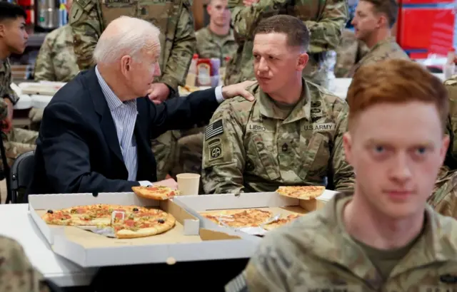 Biden meets soldiers