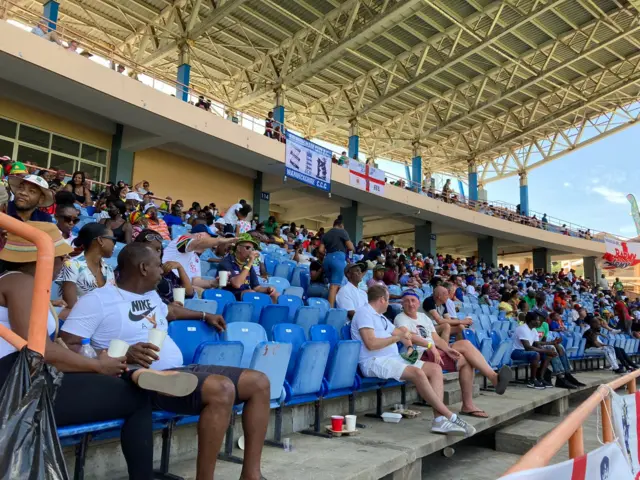 Fans at the West Indies-England third Test in Grenada