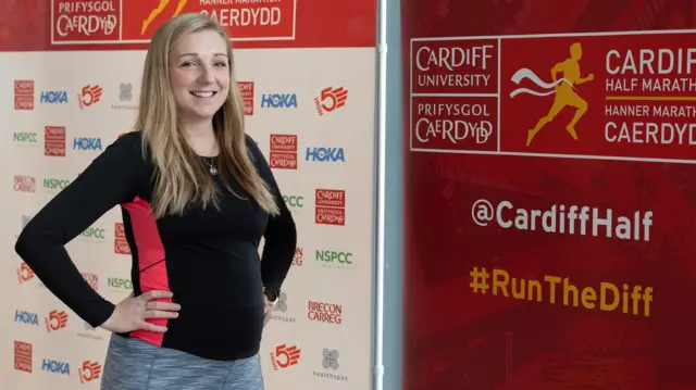 Alex Jones from Abergavenny is running 7 months pregnant.