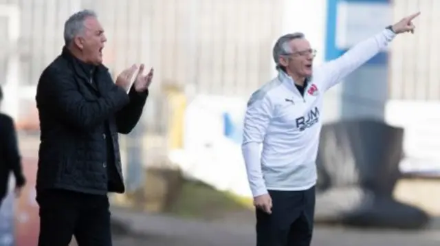 Queen's Park head coach Owen Coyle and Clyde's Danny Lennon