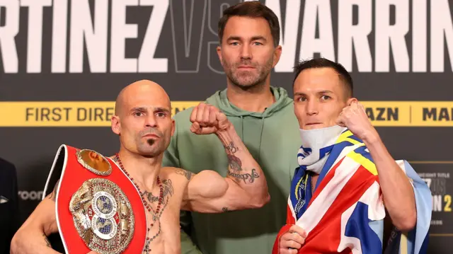 Kiko Martinez and Josh Warrington at weigh-in