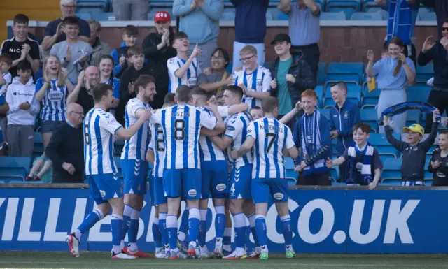 Kilmarnock celebrate Kyle Lafferty's opener