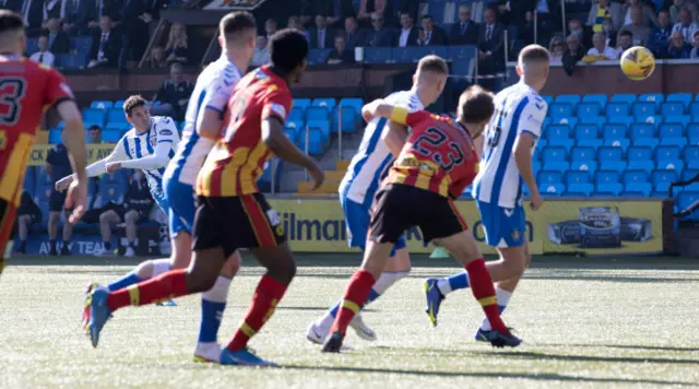 Kilmarnock's Kyle Lafferty scores