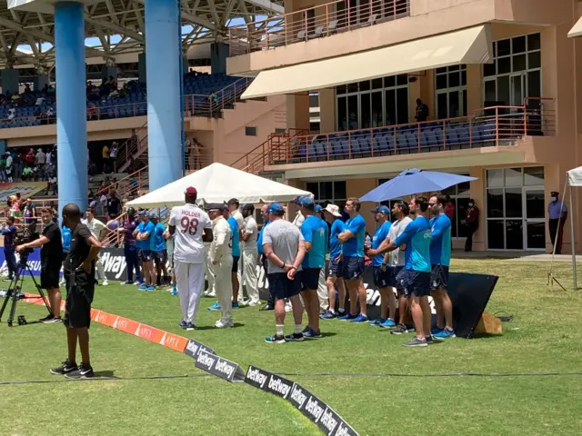 West Indies and England players