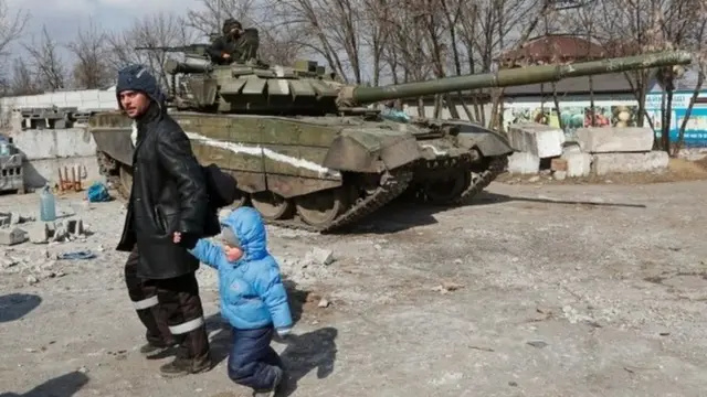 Civilians fleeing the war in Ukraine