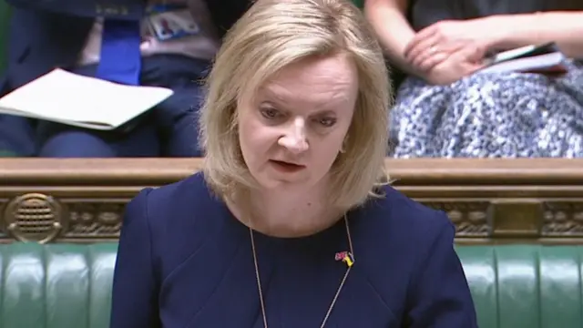 Foreign Secretary Liz Truss speaking in House of Commons