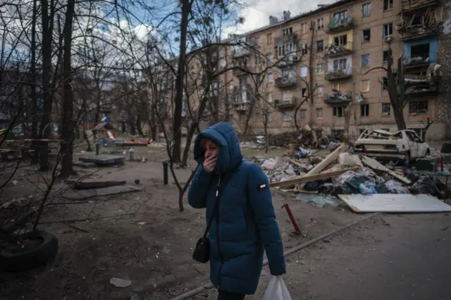 Ukrainian woman in Kharkiv