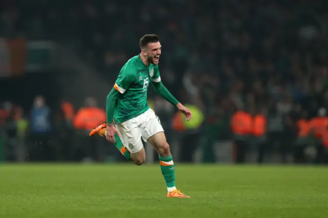 Troy Parrott, Republic of Ireland, Lithuania, celebration