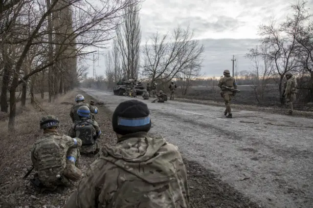 Ukrainian troops on patrol