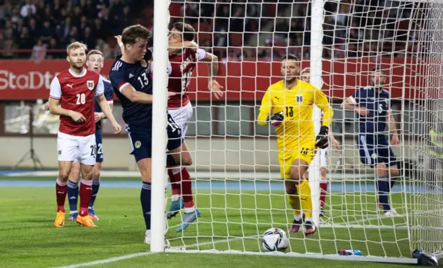 Jack Hendry was almost on the goal-line when he forced the ball into the net