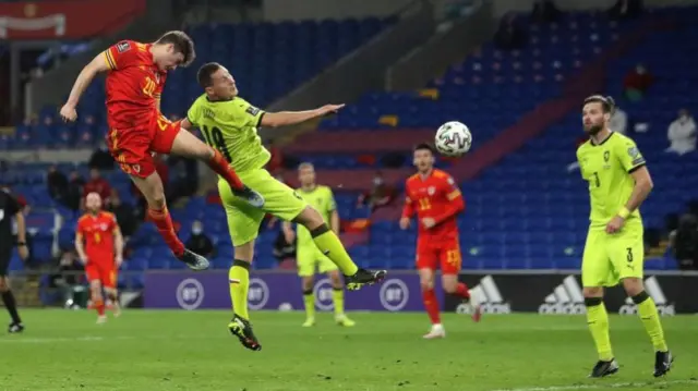 Dan James' headed goal v Czech Republic in World Cup qualifier a year ago