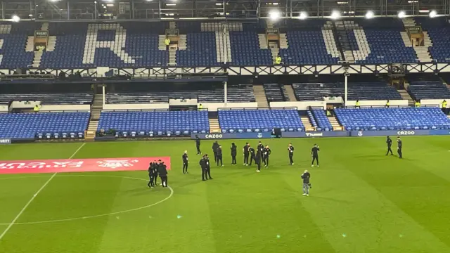 Boreham Wood players at Goodison Park