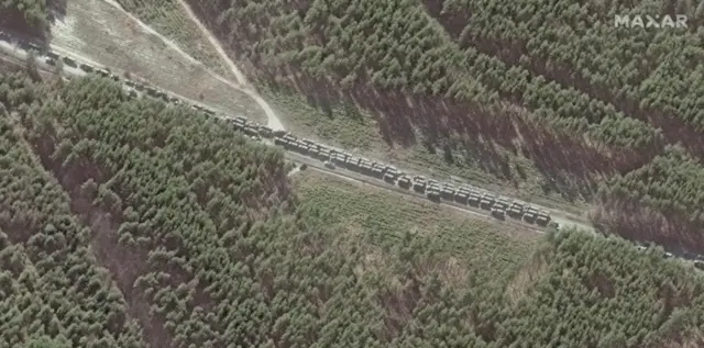 Convoy viewed from satellite