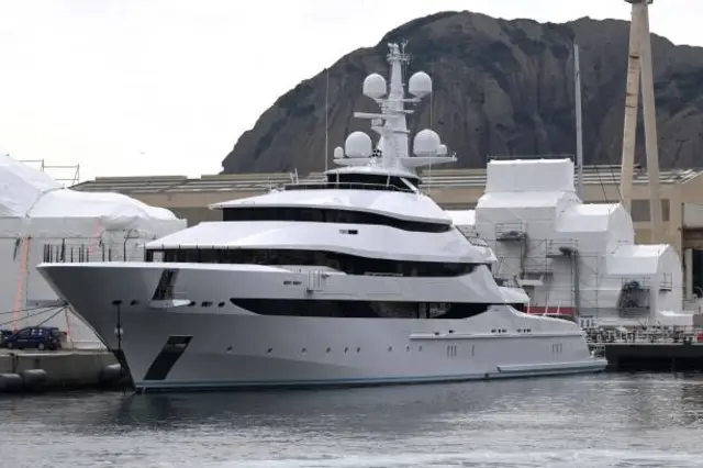 The yacht believed to have been seized, pictured in Marseille
