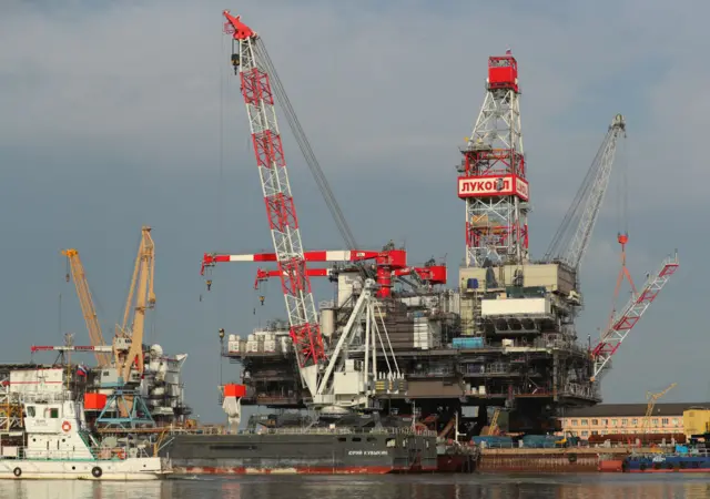 A Lukoil oil rig in Russia