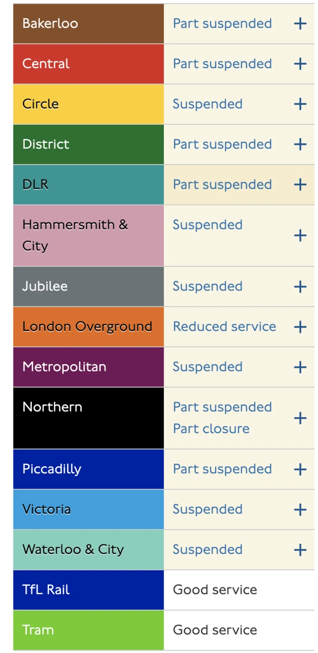 TfL status update