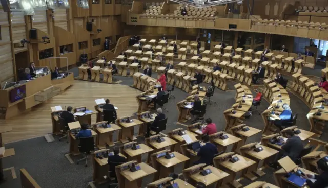 Nicola Sturgeon in Holyrood chamber