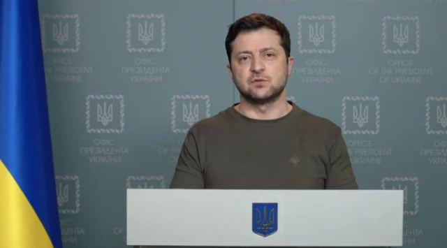 Zelensky speaking on Wednesday