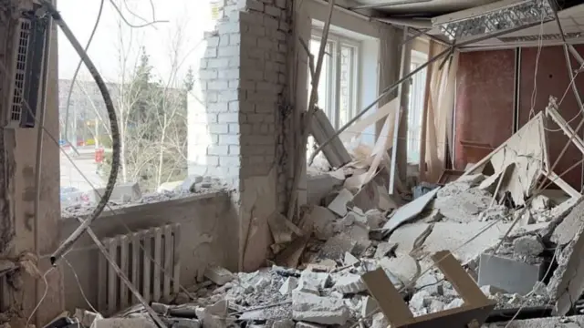 Damaged kindergarten in Lysychansk