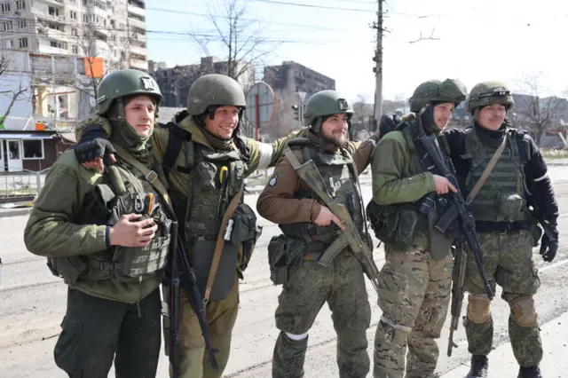 Donetsk People's Republic troops in Mariupol