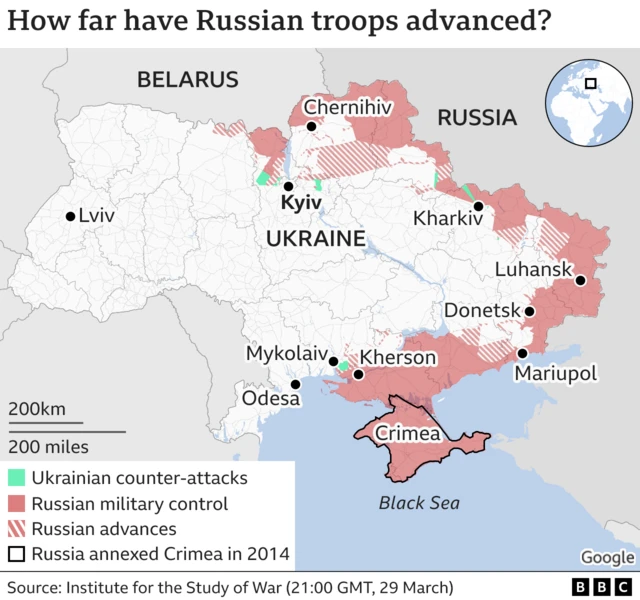 Russian advances graphic