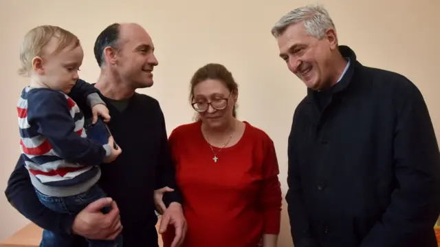 UNHCR commissioner Filippo Grandi meets refugees in Lviv, Ukraine