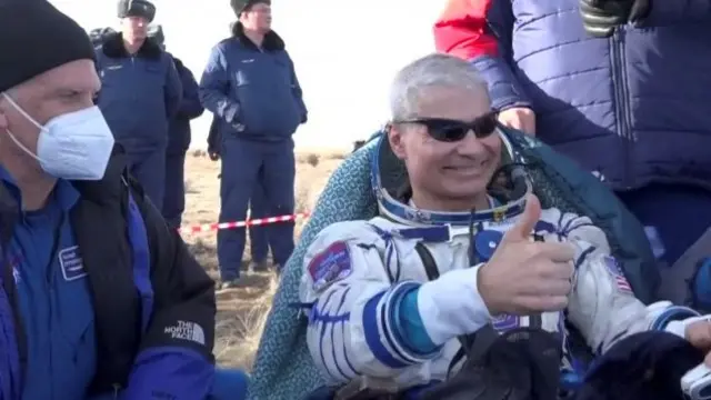 NASA astronaut Mark Vande Hei lands in Kazakhstan with two Russian cosmonauts